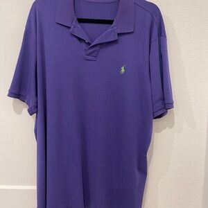 Polo by Ralph Lauren Men's Polo Shirt in Purple with Green Logo